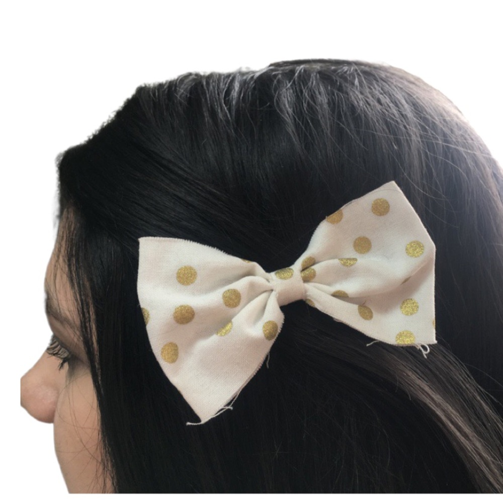 handmade fabric bow hair clip